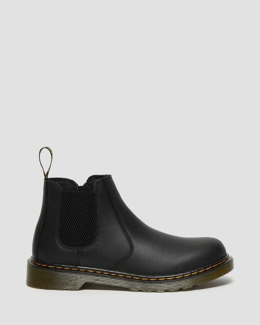 Black Softy T Kids' Dr Martens Youth 2976 Softy T Leather Chelsea Boots | 768129-EDY