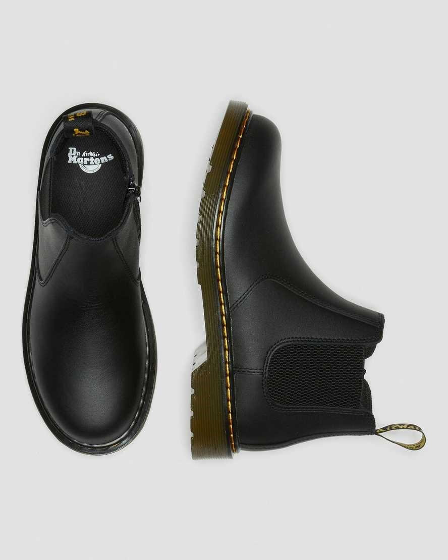 Black Softy T Kids' Dr Martens Youth 2976 Softy T Leather Chelsea Boots | 768129-EDY