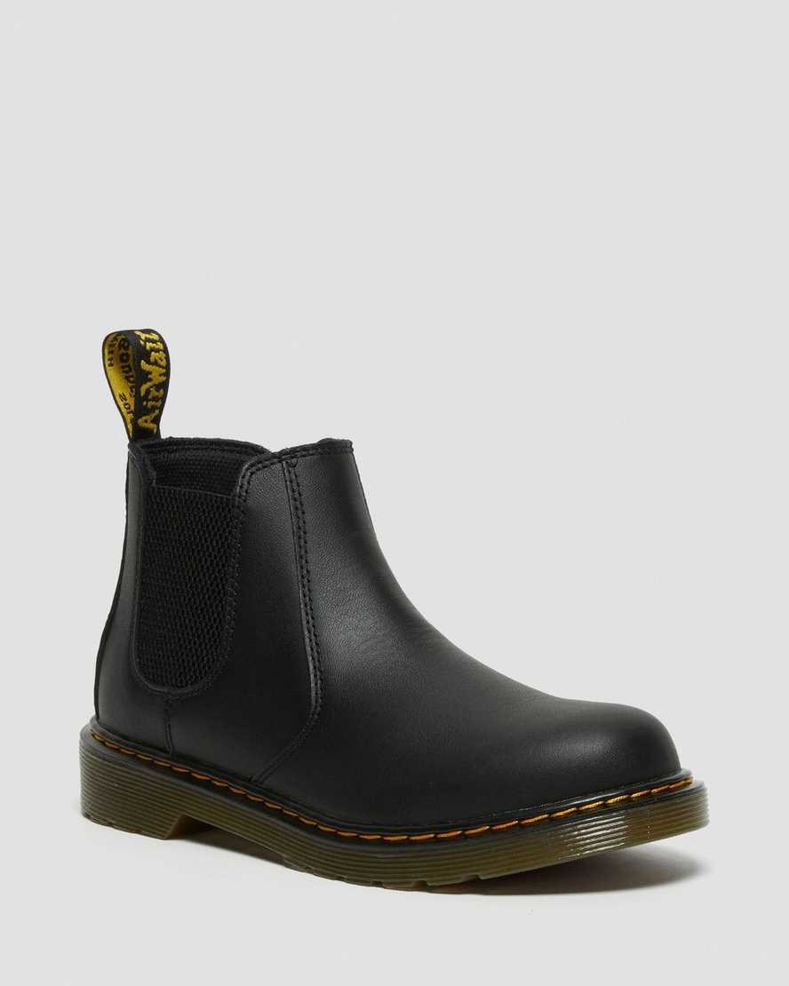 Black Softy T Kids' Dr Martens Youth 2976 Softy T Leather Chelsea Boots | 768129-EDY