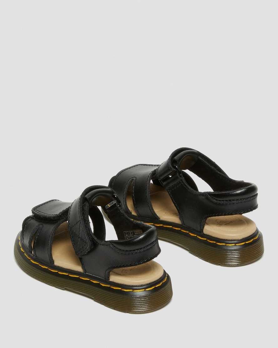 Black T Lamper Kids' Dr Martens Toddler Moby II Leather Velcro Sandals | 920568-PYK