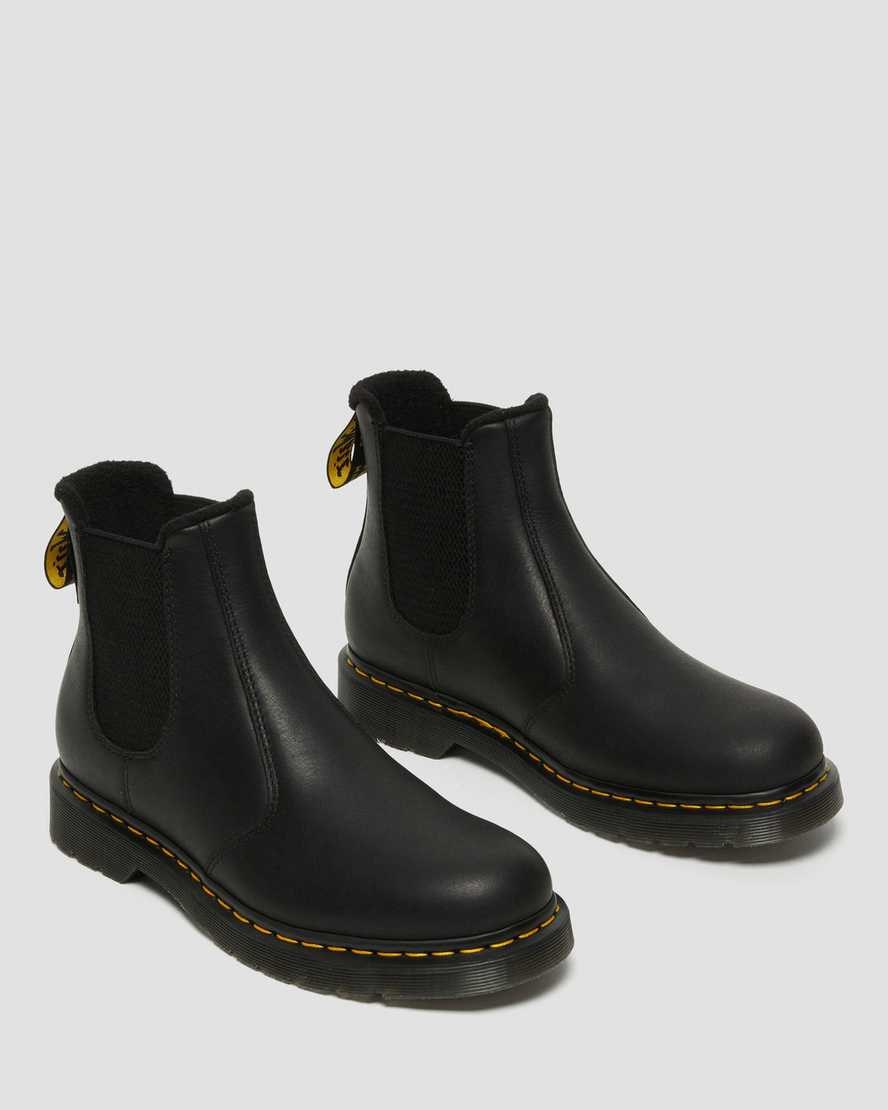 Black Valor Wp Women's Dr Martens 2976 Warmwair Leather Ankle Boots | 238571-SZW