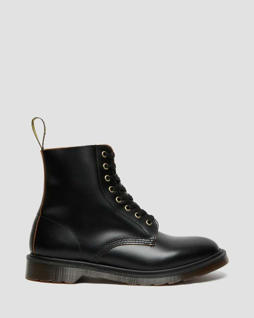 Black Vintage Smooth Men's Dr Martens 1460 Vintage Smooth Leather Lace Up Boots | 054923-XMZ