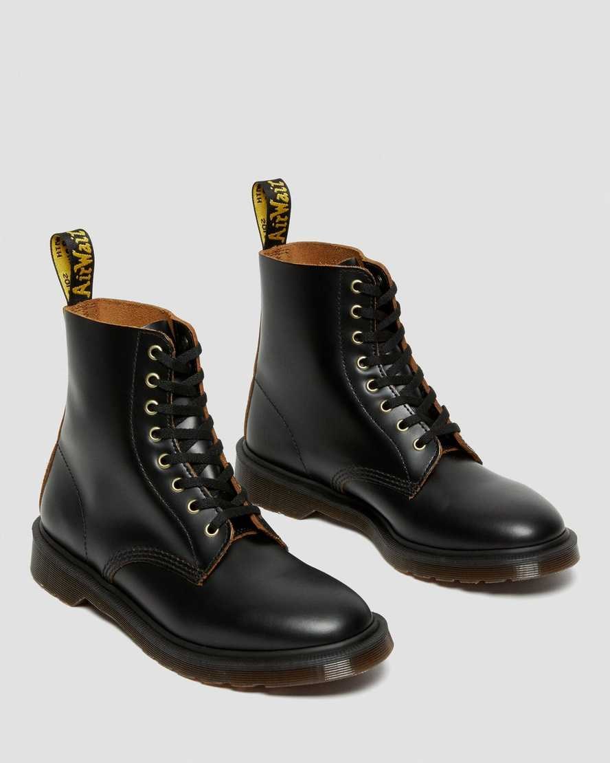 Black Vintage Smooth Men's Dr Martens 1460 Vintage Smooth Leather Lace Up Boots | 054923-XMZ