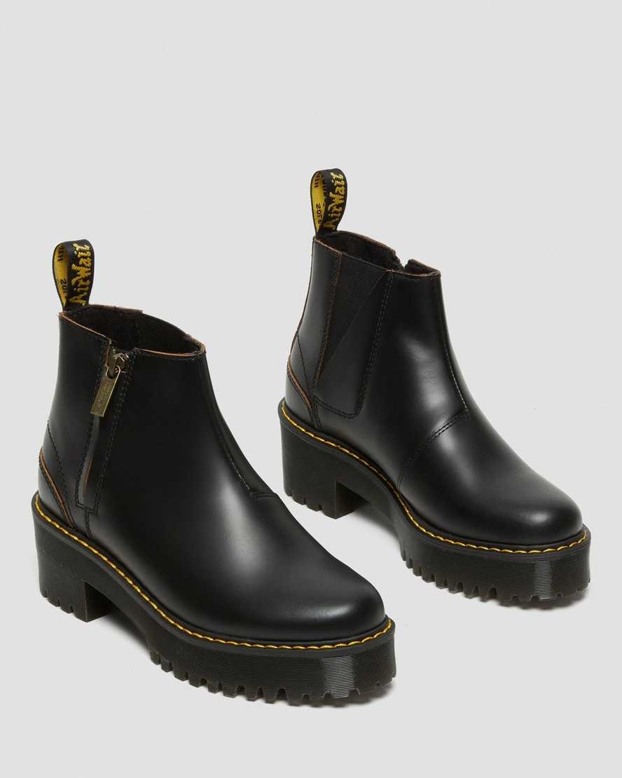 Black Vintage Smooth Men's Dr Martens Rometty II Vintage Smooth Leather Zip Up Boots | 867531-UGB