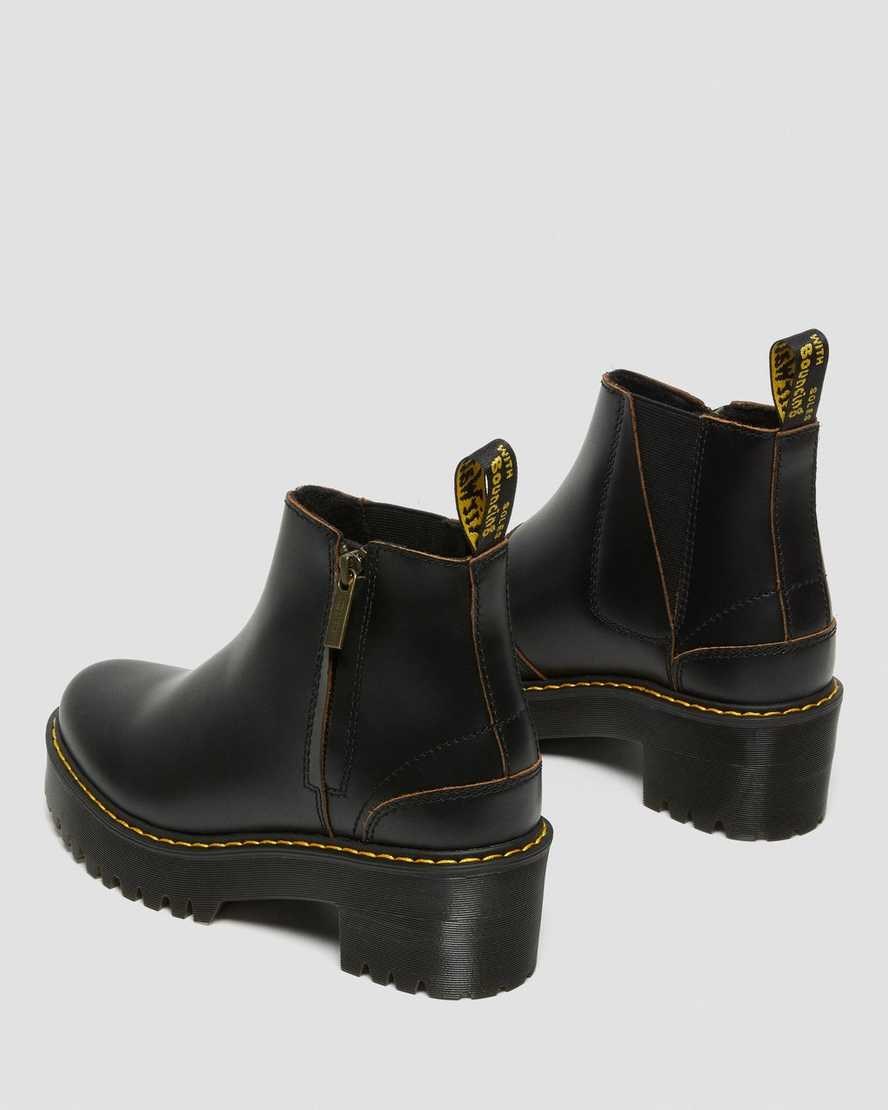 Black Vintage Smooth Men's Dr Martens Rometty II Vintage Smooth Leather Zip Up Boots | 867531-UGB