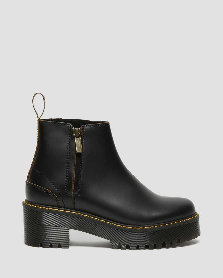 Black Vintage Smooth Men's Dr Martens Rometty II Vintage Smooth Leather Zip Up Boots | 867531-UGB