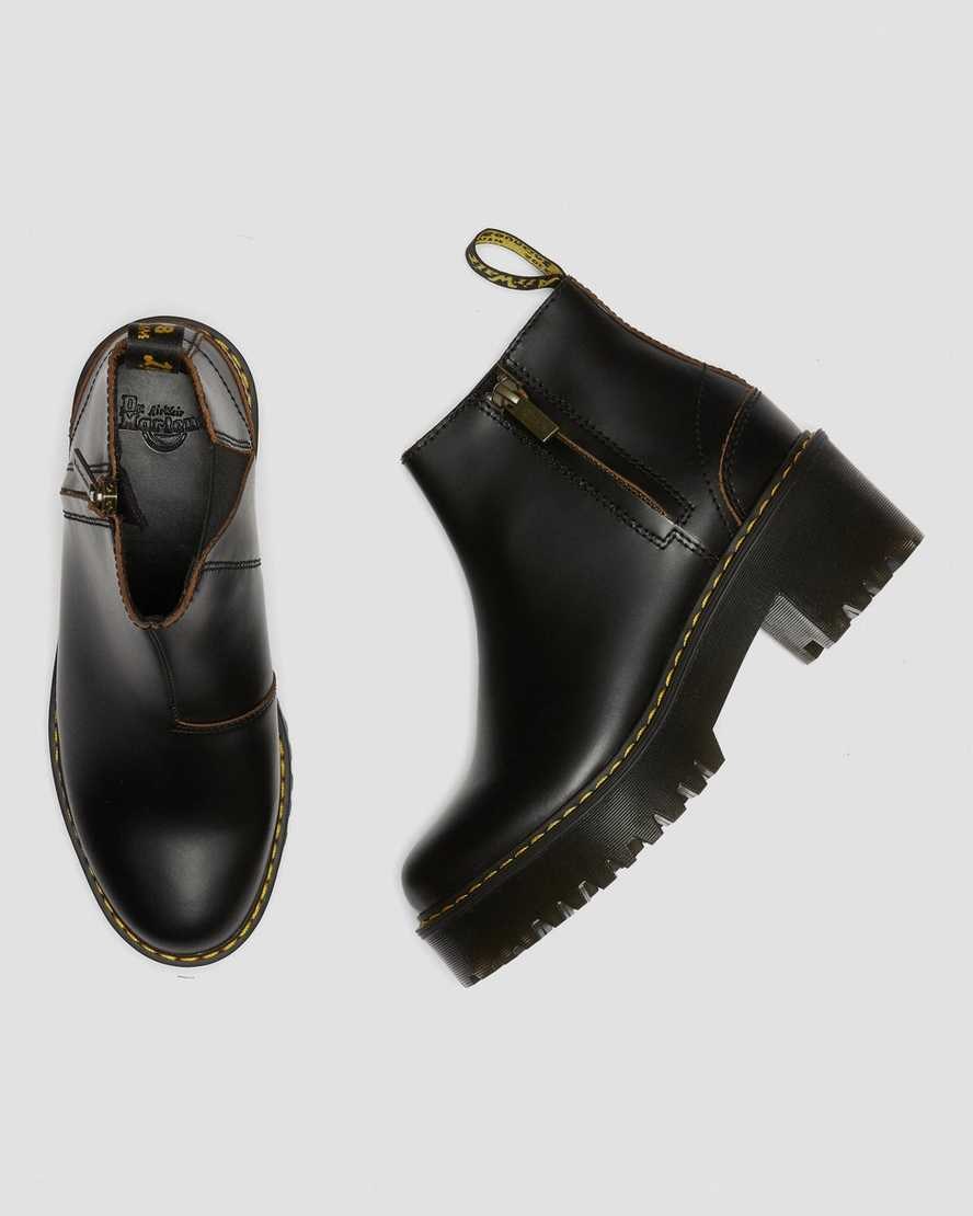 Black Vintage Smooth Women's Dr Martens Rometty II Vintage Smooth Leather Chelsea Boots | 053197-GQR