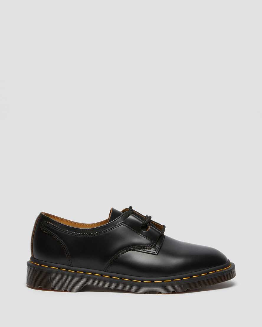 Black Vintage Smooth Women's Dr Martens 1461 Ghillie Leather Oxford Shoes | 125394-FUY