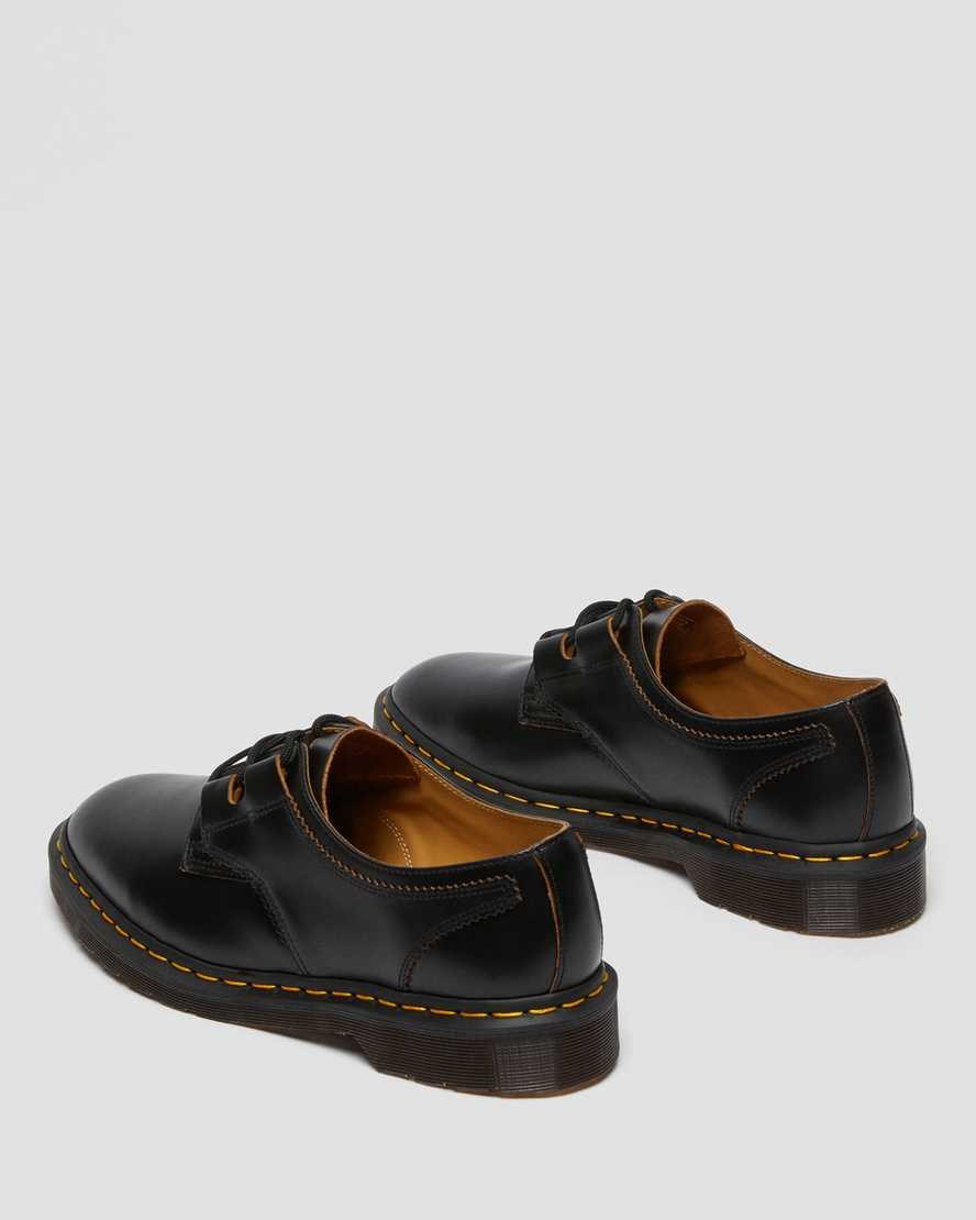 Black Vintage Smooth Women's Dr Martens 1461 Ghillie Leather Oxford Shoes | 125394-FUY