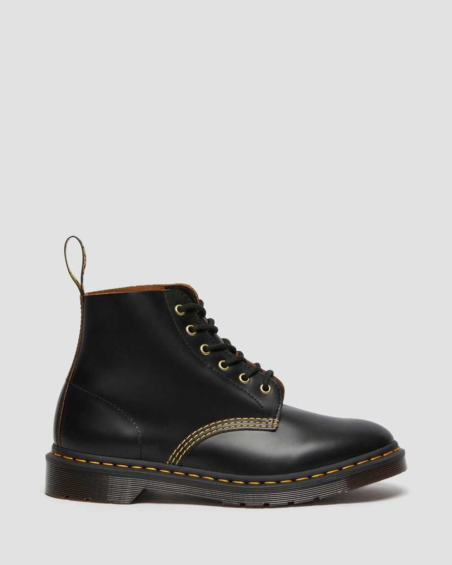 Black Vintage Smooth Women's Dr Martens 101 Vintage Smooth Leather Ankle Boots | 497635-CSU