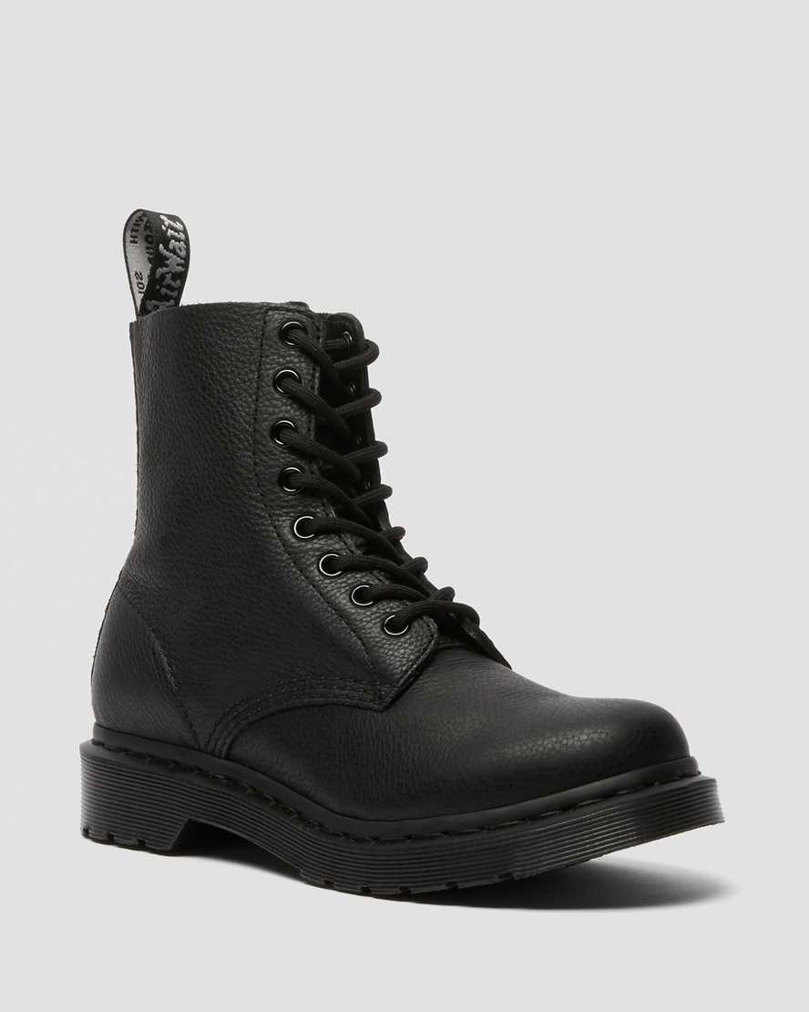 Black Virginia Women's Dr Martens 1460 Pascal Mono Lace Up Boots | 152079-KBS