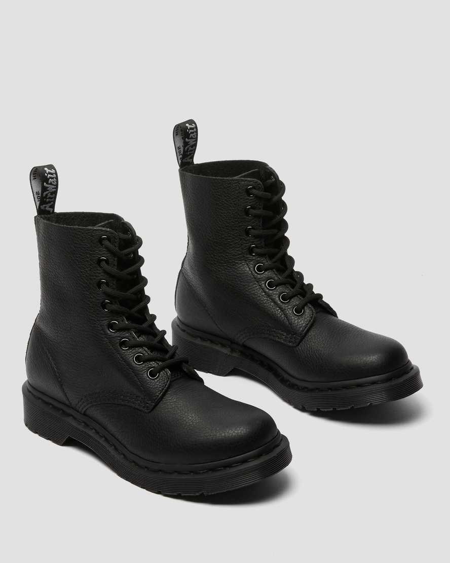 Black Virginia Women's Dr Martens 1460 Pascal Mono Lace Up Boots | 152079-KBS