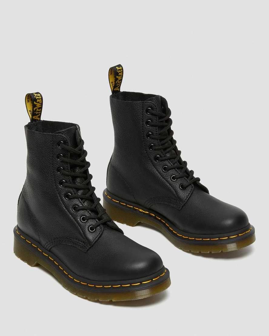 Black Virginia Women's Dr Martens 1460 Pascal Virginia Leather Lace Up Boots | 506348-DJV