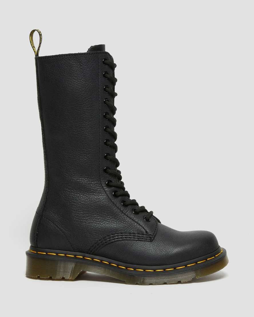 Black Virginia Women's Dr Martens 1B99 Virginia Leather Lace Up Boots | 940768-UIJ