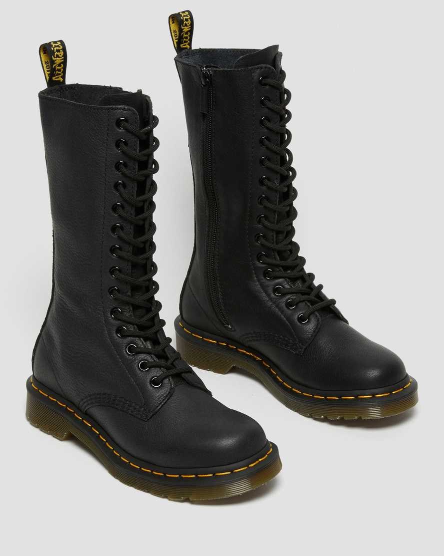 Black Virginia Women's Dr Martens 1B99 Virginia Leather Lace Up Boots | 940768-UIJ