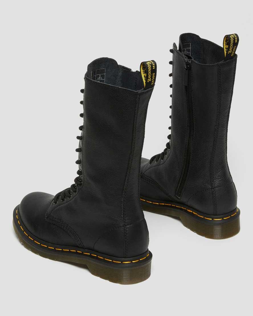 Black Virginia Women's Dr Martens 1B99 Virginia Leather Lace Up Boots | 940768-UIJ