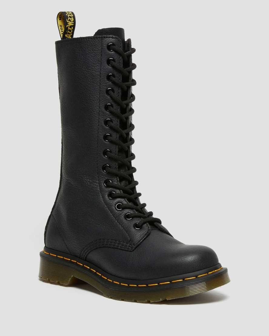 Black Virginia Women\'s Dr Martens 1B99 Virginia Leather Lace Up Boots | 940768-UIJ