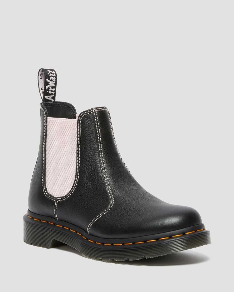 Black Virginia Women\'s Dr Martens 2976 Contrast Leather Ankle Boots | 063824-JIY