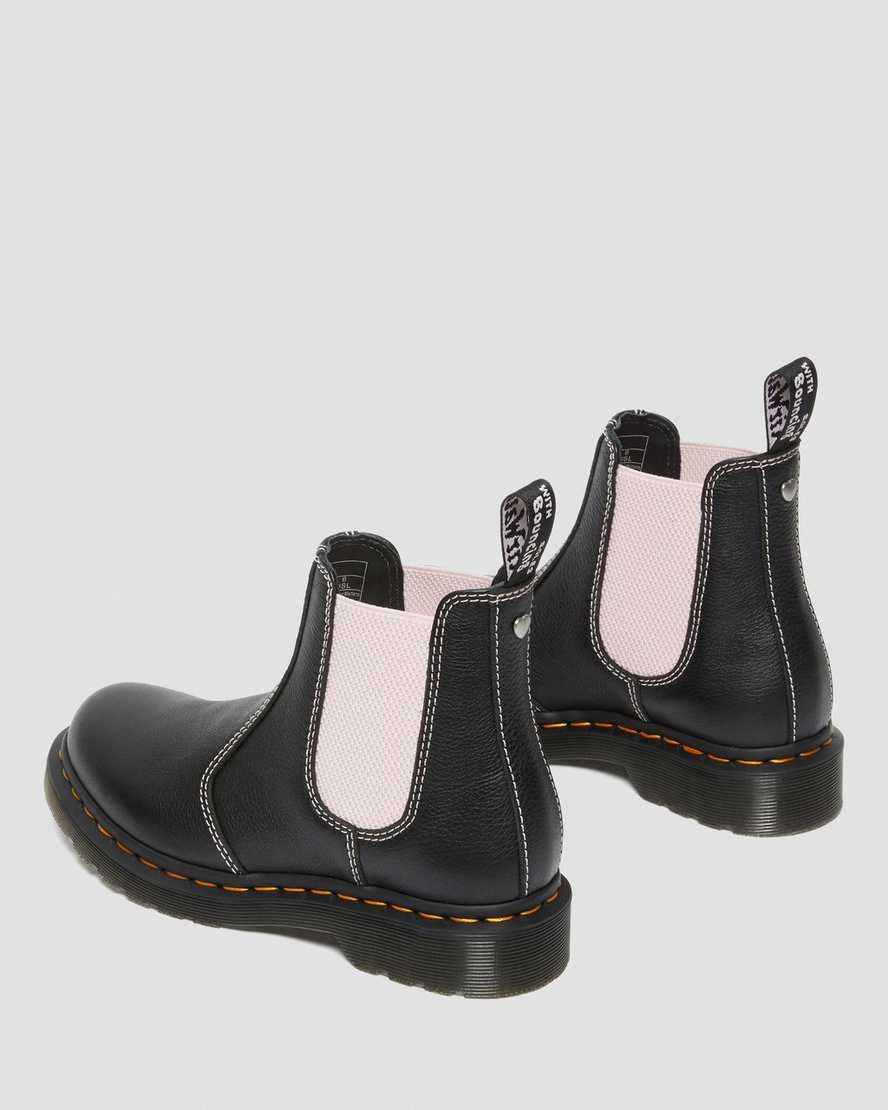 Black Virginia Women's Dr Martens 2976 Contrast Leather Chelsea Boots | 984031-QNG