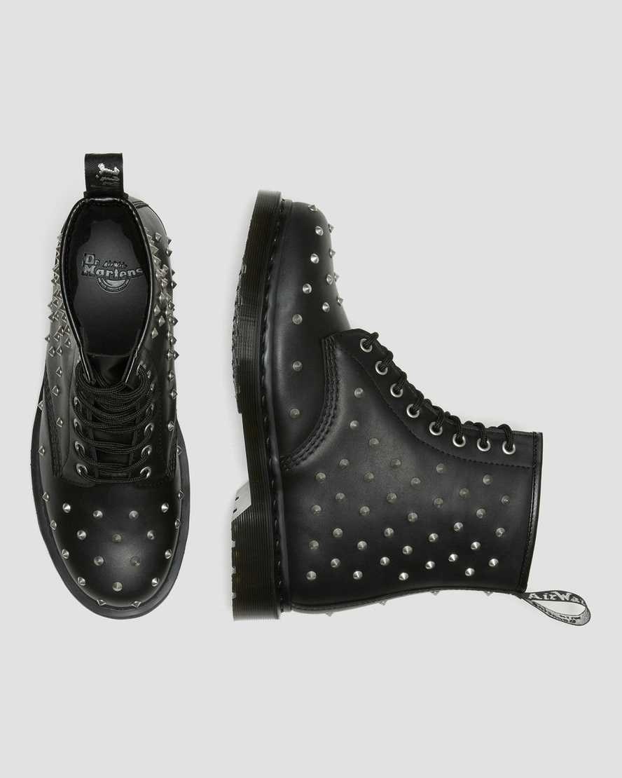 Black Wanama Men's Dr Martens 1460 Stud Wanama Leather Ankle Boots | 905813-DCP