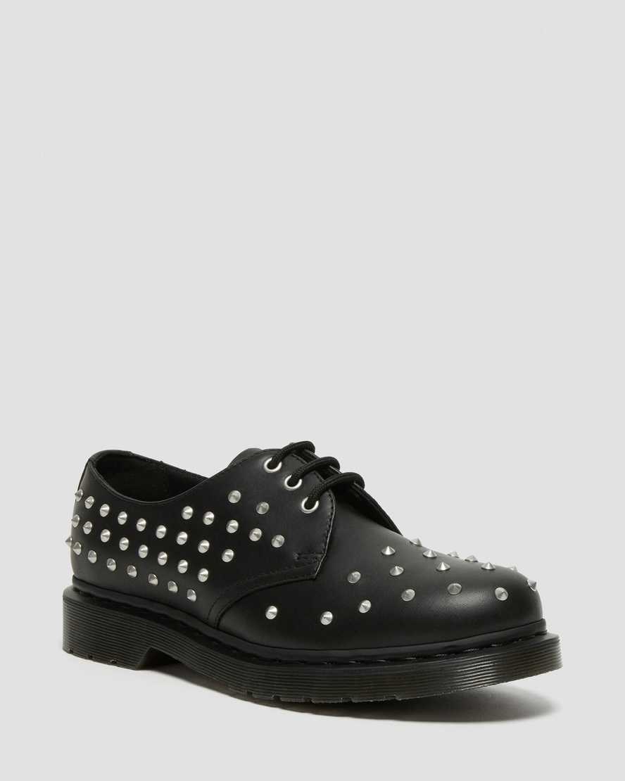 Black Wanama Men's Dr Martens 1461 Stud Wanama Leather Oxford Shoes | 680513-HPL