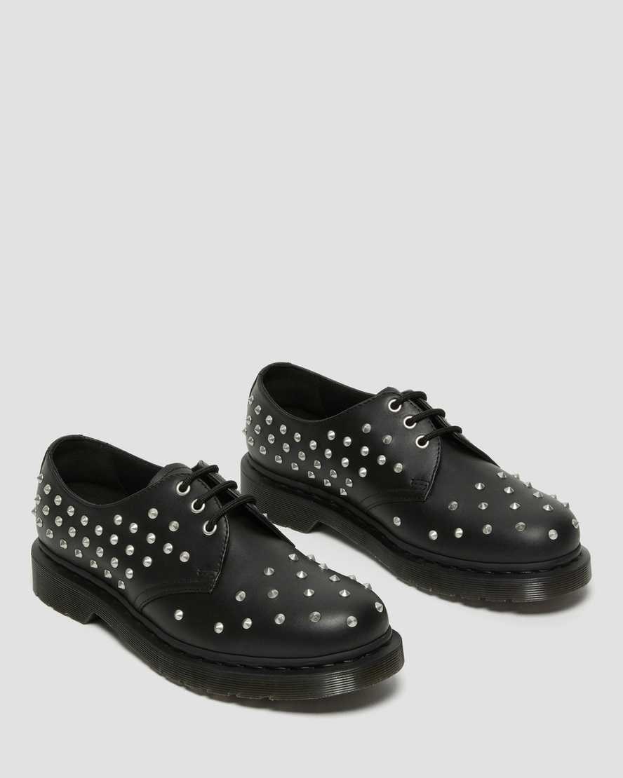 Black Wanama Men's Dr Martens 1461 Stud Wanama Leather Oxford Shoes | 680513-HPL