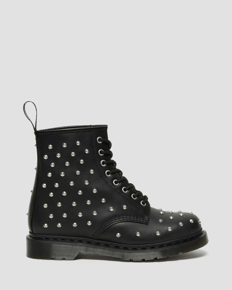 Black Wanama Women's Dr Martens 1460 Stud Wanama Leather Lace Up Boots | 238496-YEC