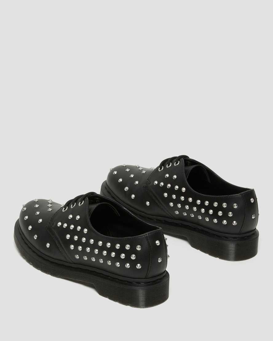 Black Wanama Women's Dr Martens 1461 Stud Wanama Leather Oxford Shoes | 150698-OMW