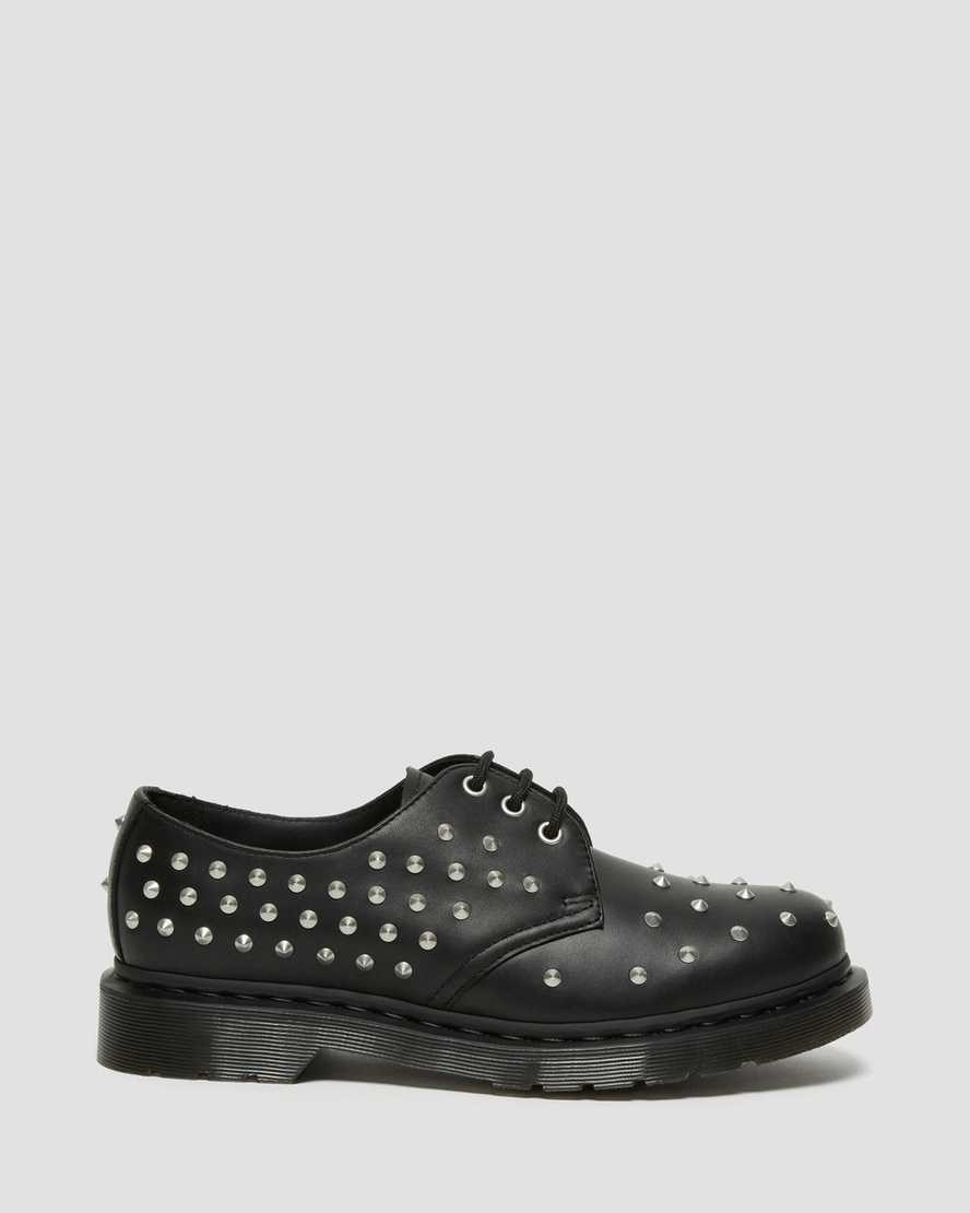 Black Wanama Women's Dr Martens 1461 Stud Wanama Leather Oxford Shoes | 150698-OMW