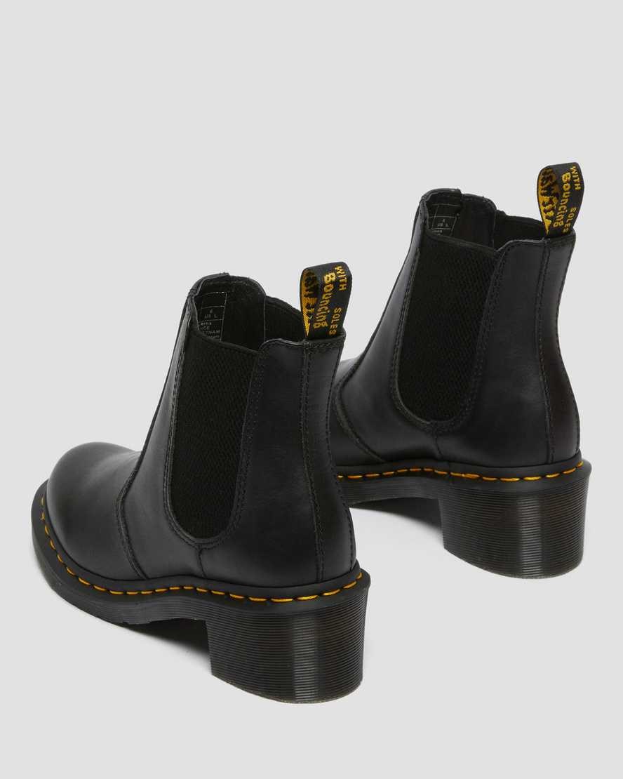 Black Wanama Women's Dr Martens Cadence Leather Heeled Chelsea Boots | 083251-TFO