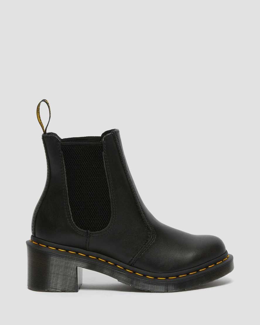 Black Wanama Women's Dr Martens Cadence Leather Heeled Chelsea Boots | 083251-TFO