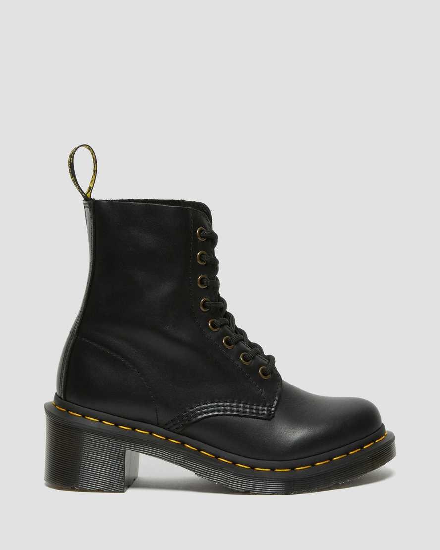 Black Wanama Women's Dr Martens Clemency Leather Heeled Boots | 620915-WXI