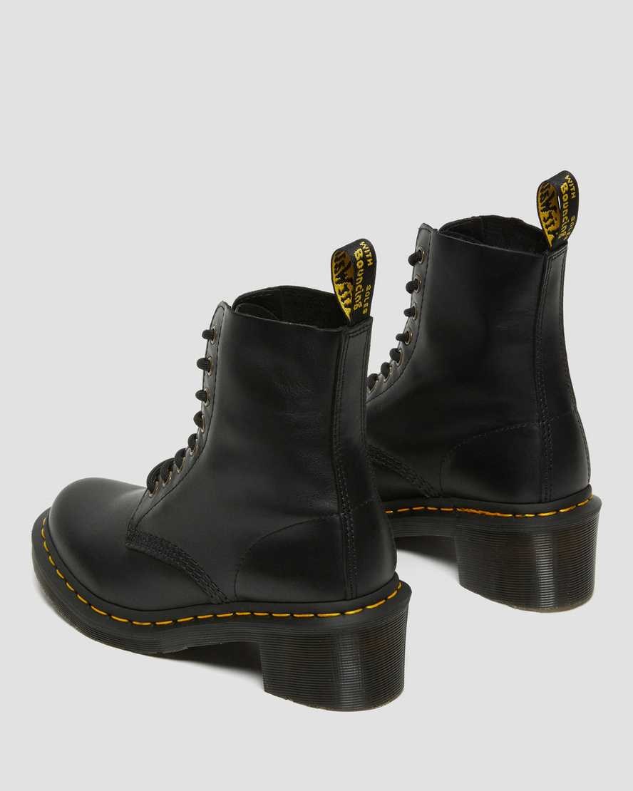 Black Wanama Women's Dr Martens Clemency Leather Heeled Boots | 620915-WXI