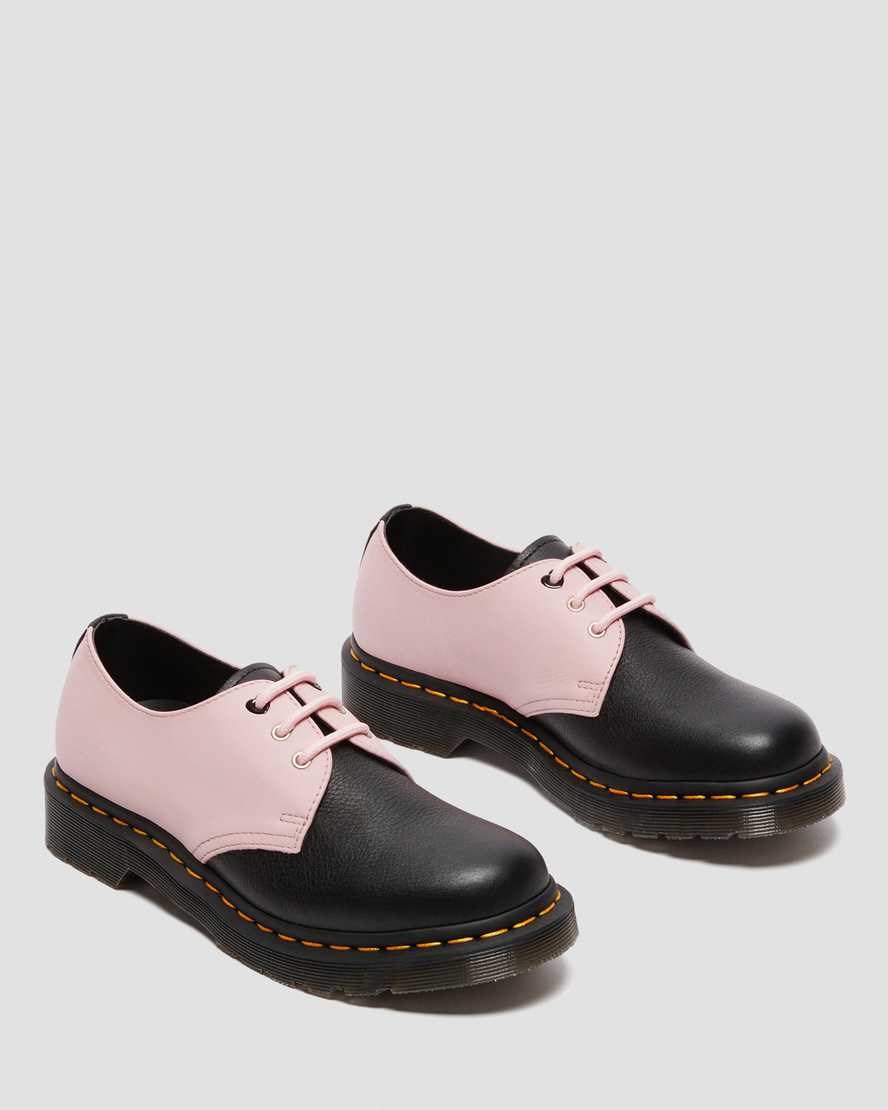 Black Women's Dr Martens 1461 Contrast Virginia Leather Oxford Shoes | 462735-PSB