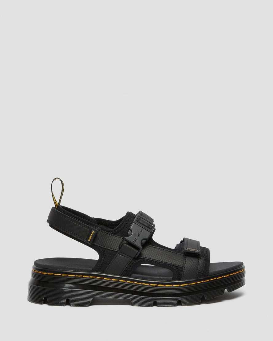 Black Women's Dr Martens Forster Webbing Sandals | 637859-YSF