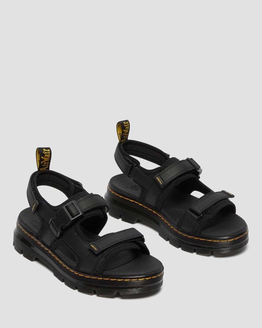 Black Women's Dr Martens Forster Webbing Sandals | 637859-YSF