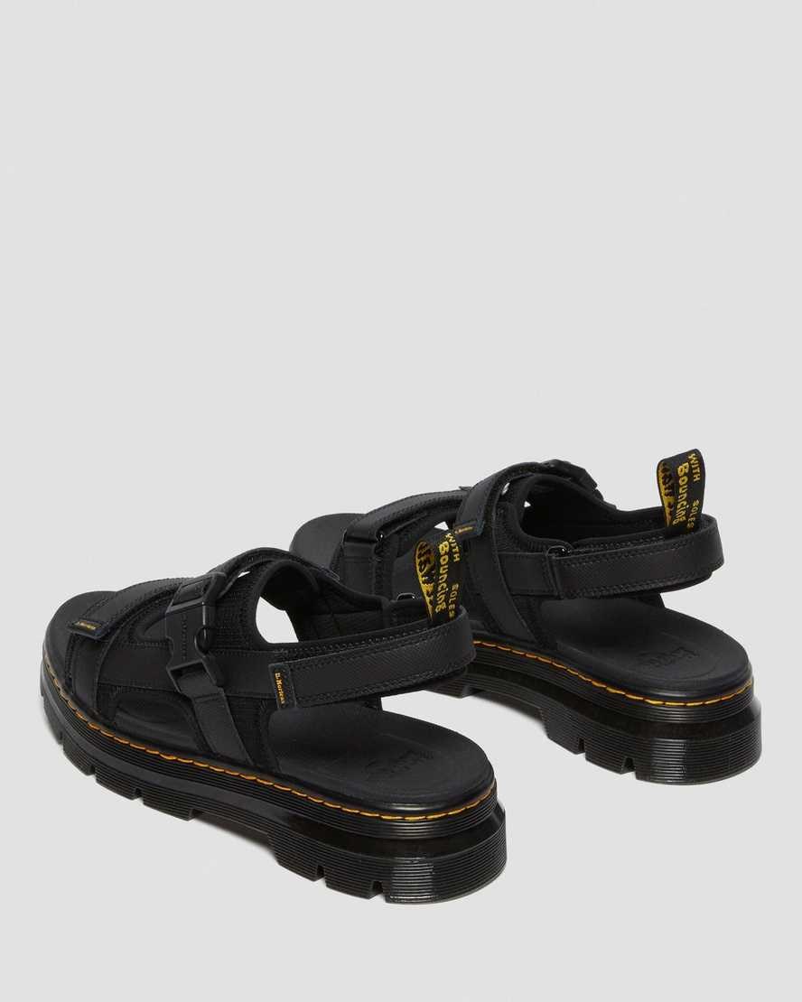 Black Women's Dr Martens Forster Webbing Sandals | 637859-YSF