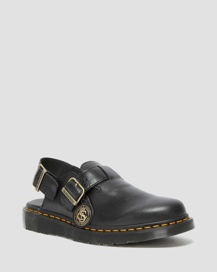 Black Women's Dr Martens Jorge Made in England Leather Slingbacks | 072435-WHB