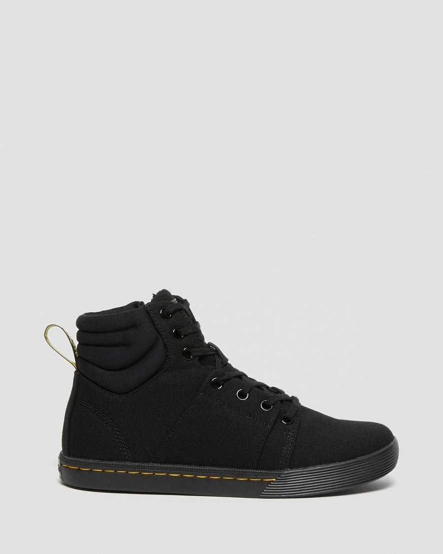 Black Women's Dr Martens Rozarya Canvas Boots | 216938-VHQ