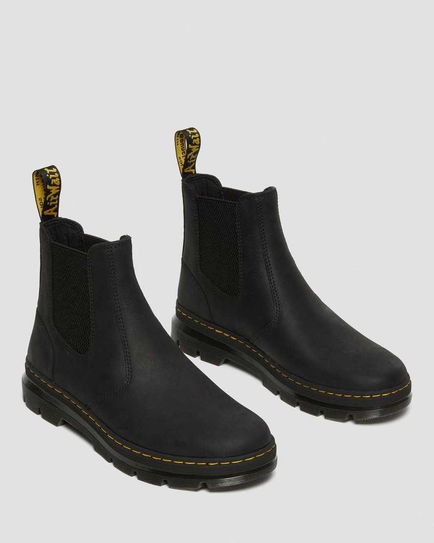 Black Wyoming Men's Dr Martens 2976 Leather Utility Boots | 452867-STH