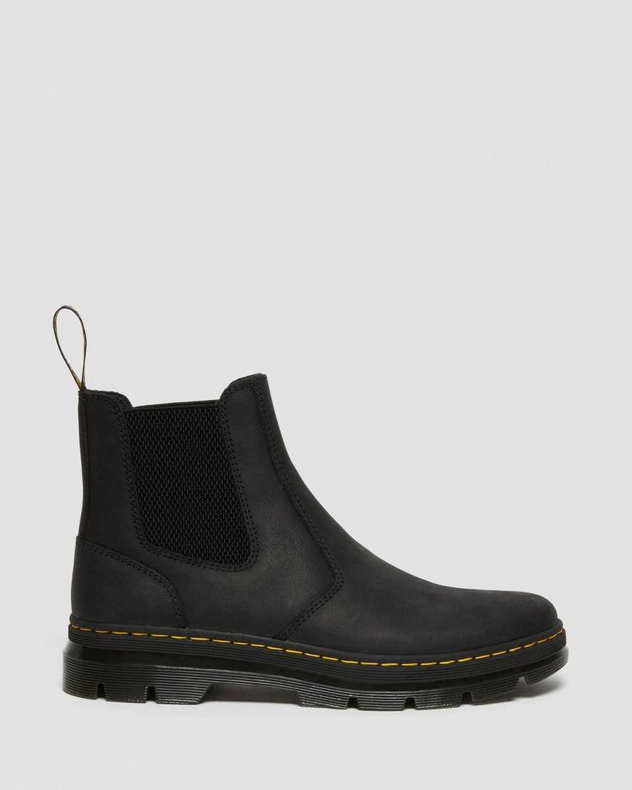 Black Wyoming Men's Dr Martens 2976 Leather Casual Chelsea Boots | 896104-CWA