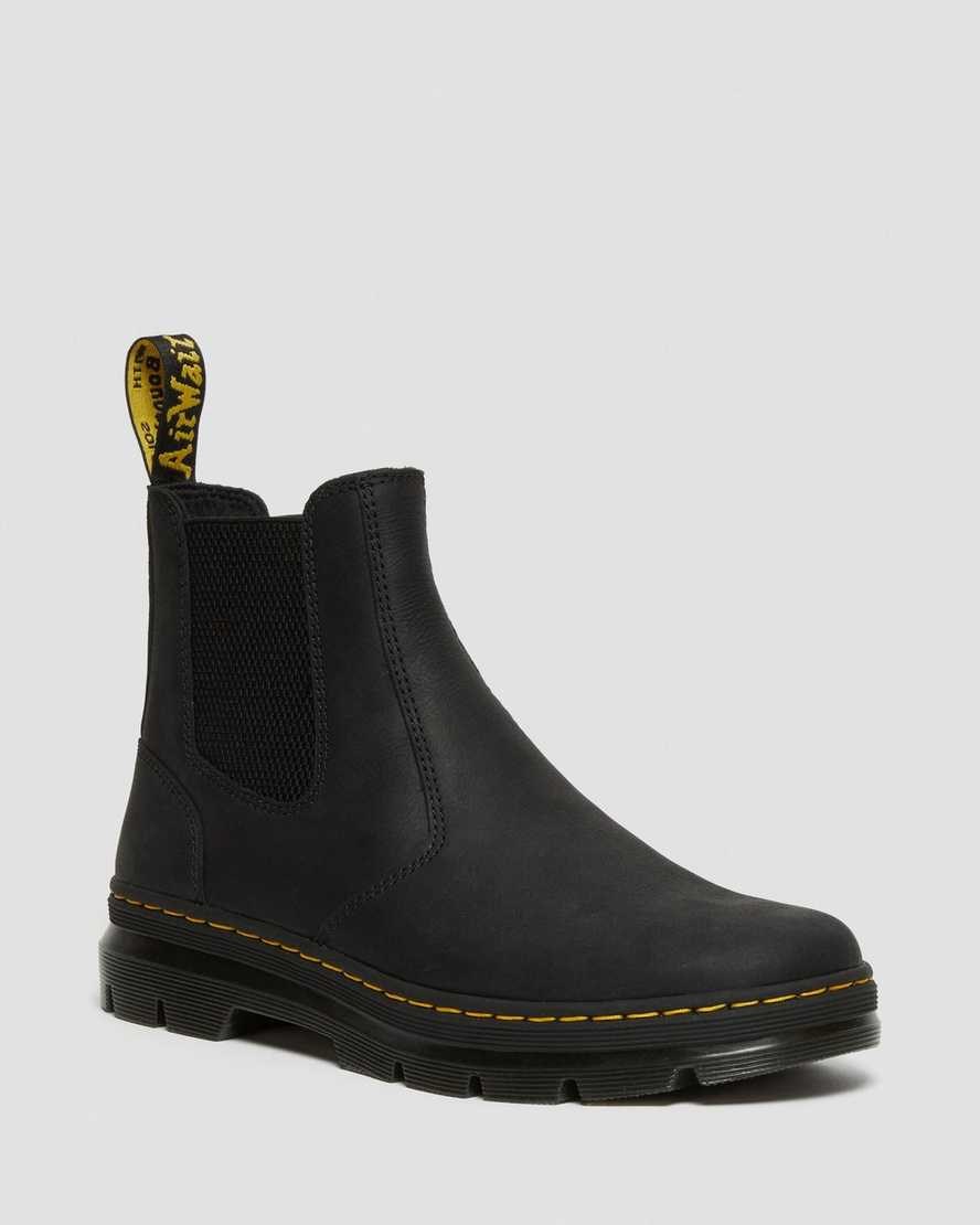 Black Wyoming Men\'s Dr Martens 2976 Leather Casual Chelsea Boots | 896104-CWA