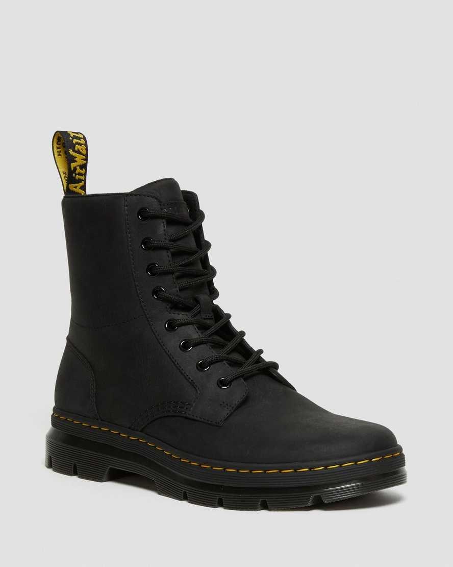 Black Wyoming Men\'s Dr Martens Combs Leather Ankle Boots | 815029-XRD