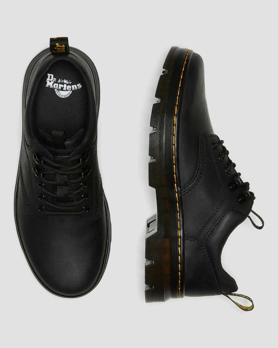 Black Wyoming Men's Dr Martens Reeder Wyoming Leather Utility Oxford Shoes | 628739-YTL