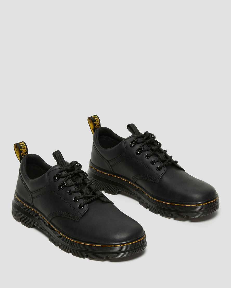 Black Wyoming Men's Dr Martens Reeder Wyoming Leather Utility Oxford Shoes | 628739-YTL