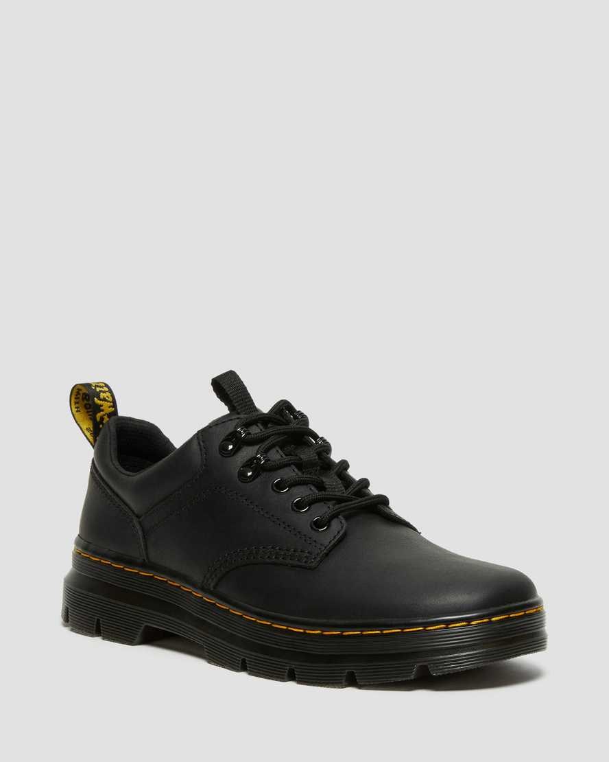 Black Wyoming Men\'s Dr Martens Reeder Wyoming Leather Utility Oxford Shoes | 628739-YTL