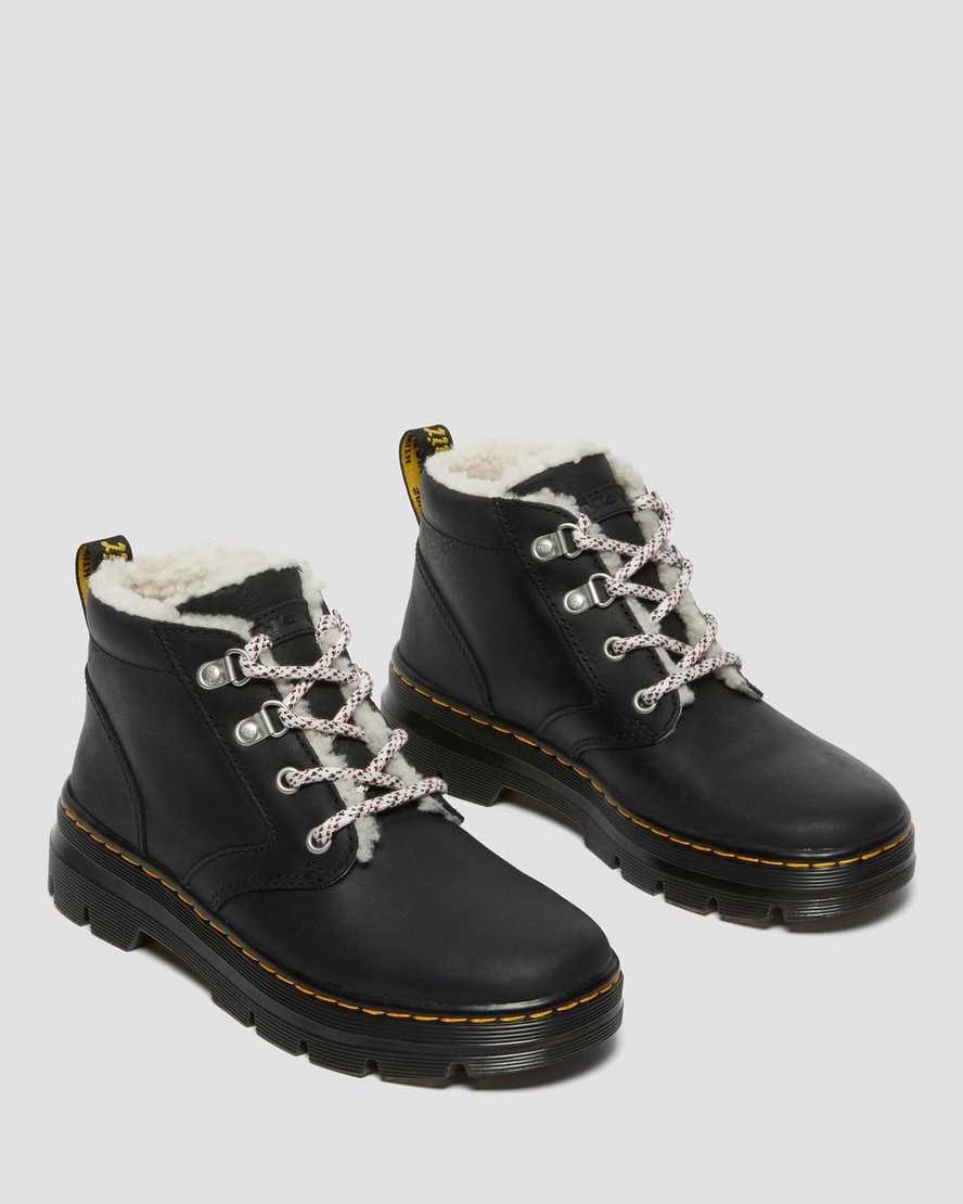 Black Wyoming Women's Dr Martens Bonny Faux Shearling Lined Lace Up Boots | 764928-JAZ