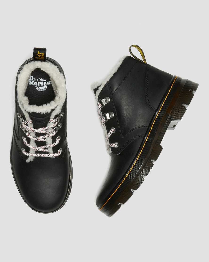 Black Wyoming Women's Dr Martens Bonny Faux Shearling Lined Lace Up Boots | 764928-JAZ