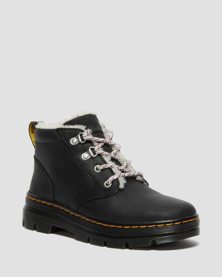 Black Wyoming Women\'s Dr Martens Bonny Faux Shearling Lined Lace Up Boots | 764928-JAZ