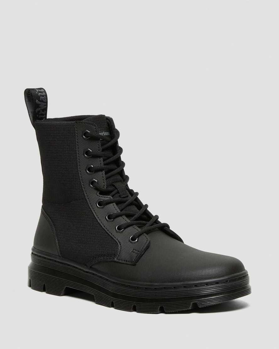 Black-black Element-poly Rip Stop Men's Dr Martens Combs II Poly Lace Up Boots | 290546-YAO